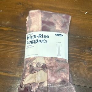 Old Navy Tie-Dye High-Rise Leggings — Mauve and Dusty Rose